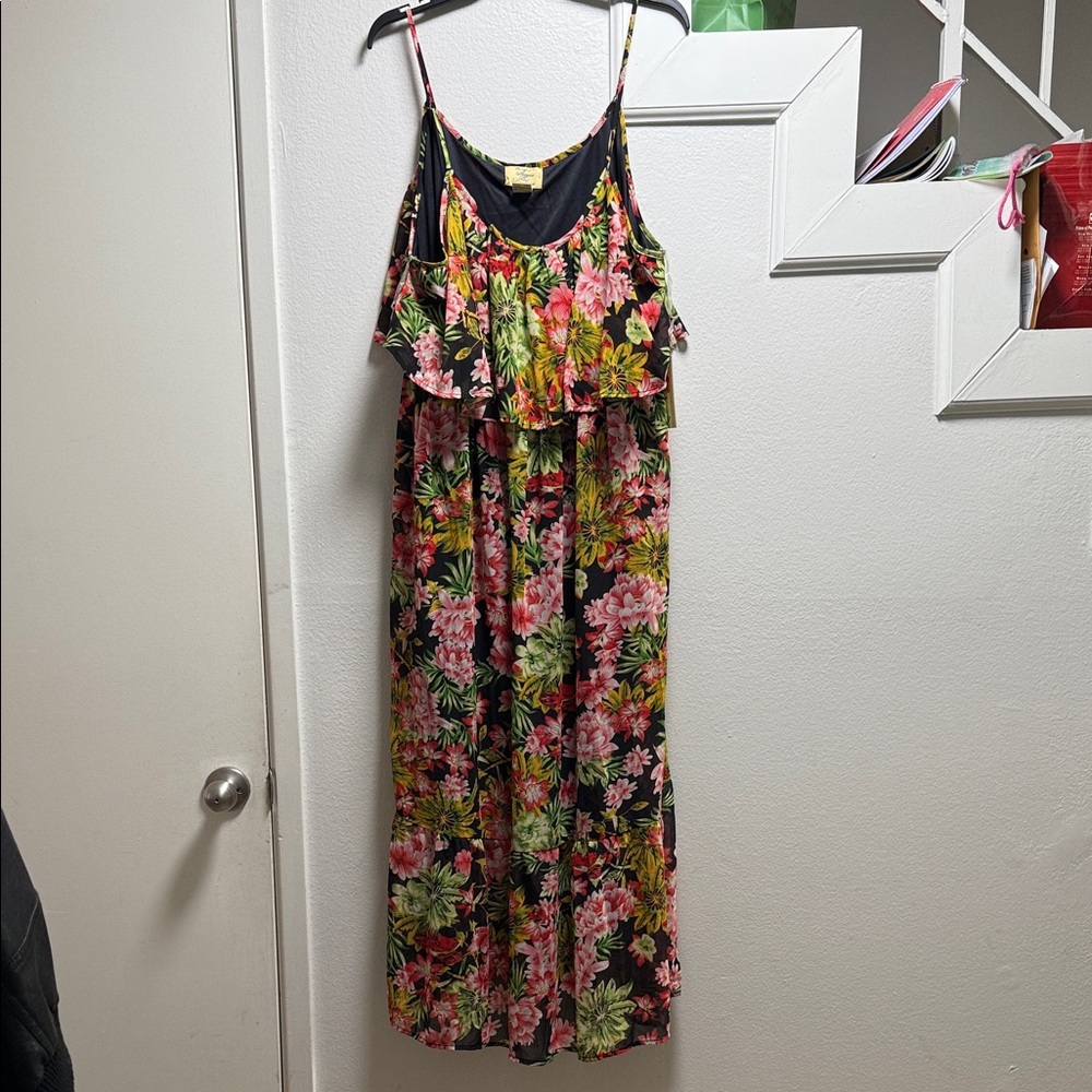 NWT Floral Maxi Dress - Black and Pink